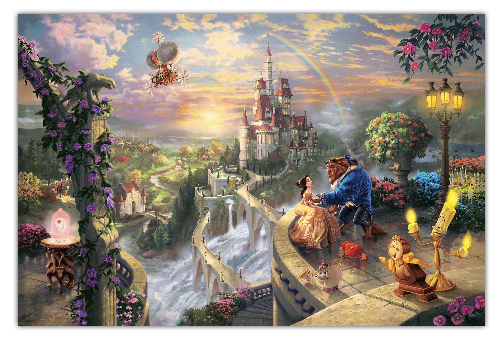 Beauty and the Beast Falling in Love by Thomas Kinkade